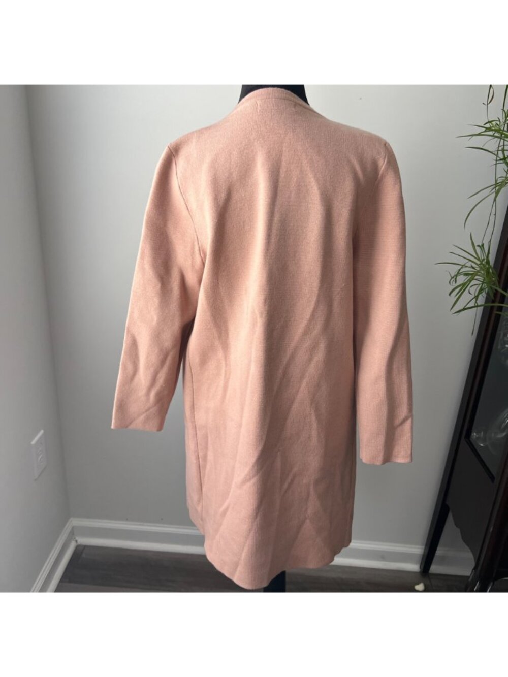 Caracilia Viscose Blend Open Front Long Cardigan Coat Duster Sweater Pockets M - Picture 3 of 10